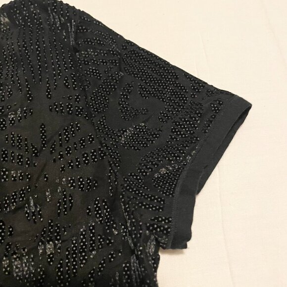 Janira Tops Womens Short Sleeve Velvet Top Size Medium - Picture 14 of 16